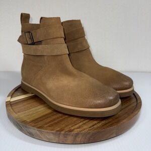 UGG Josefene Ankle Boot Chestnut Brown/Tan Size 7 Genuine Leather Suede Zip